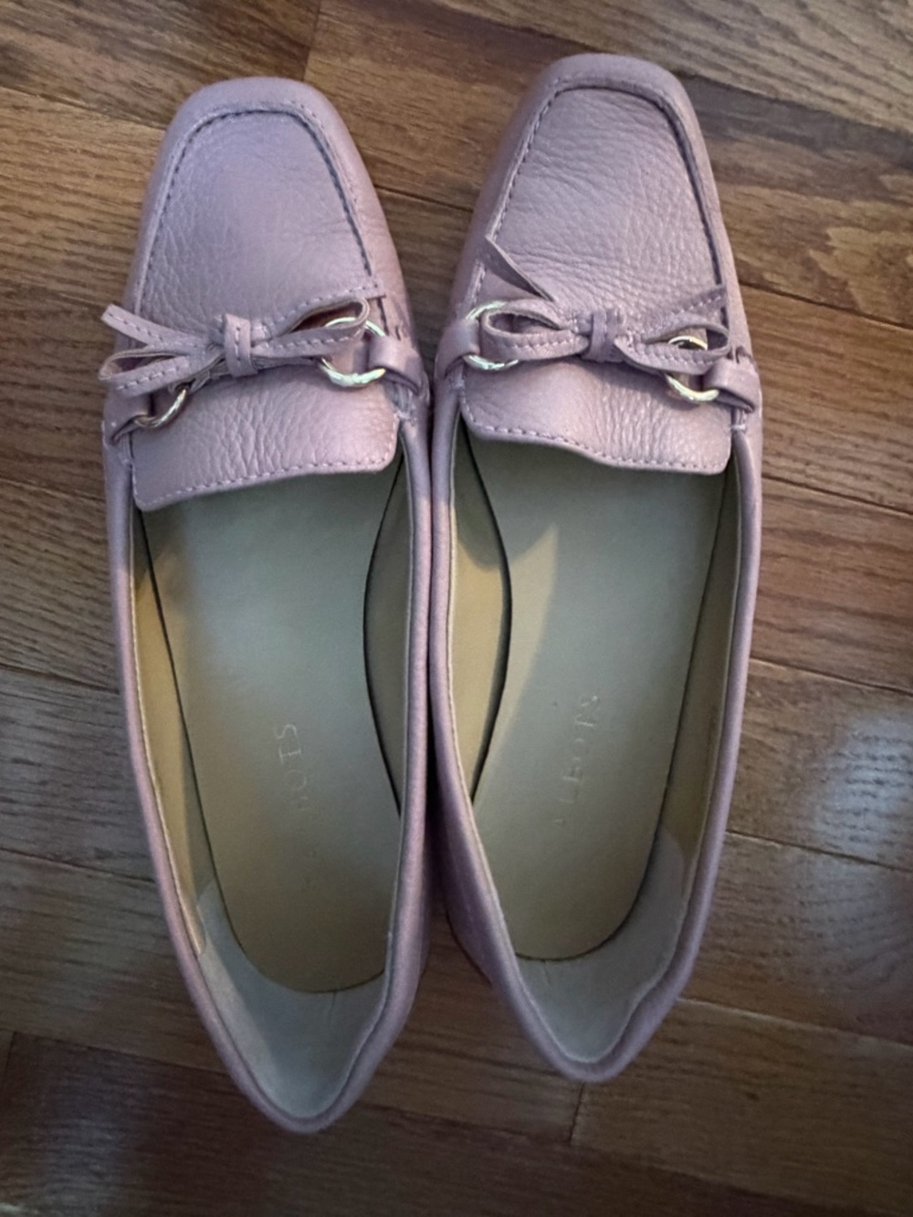 Talbots pink leather loafers
